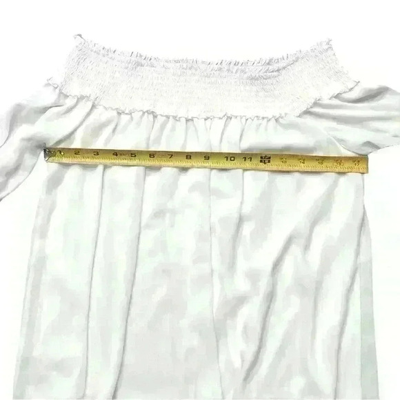 White Off the Shoulder Womens Blouse, Size L - Picture 5 of 6